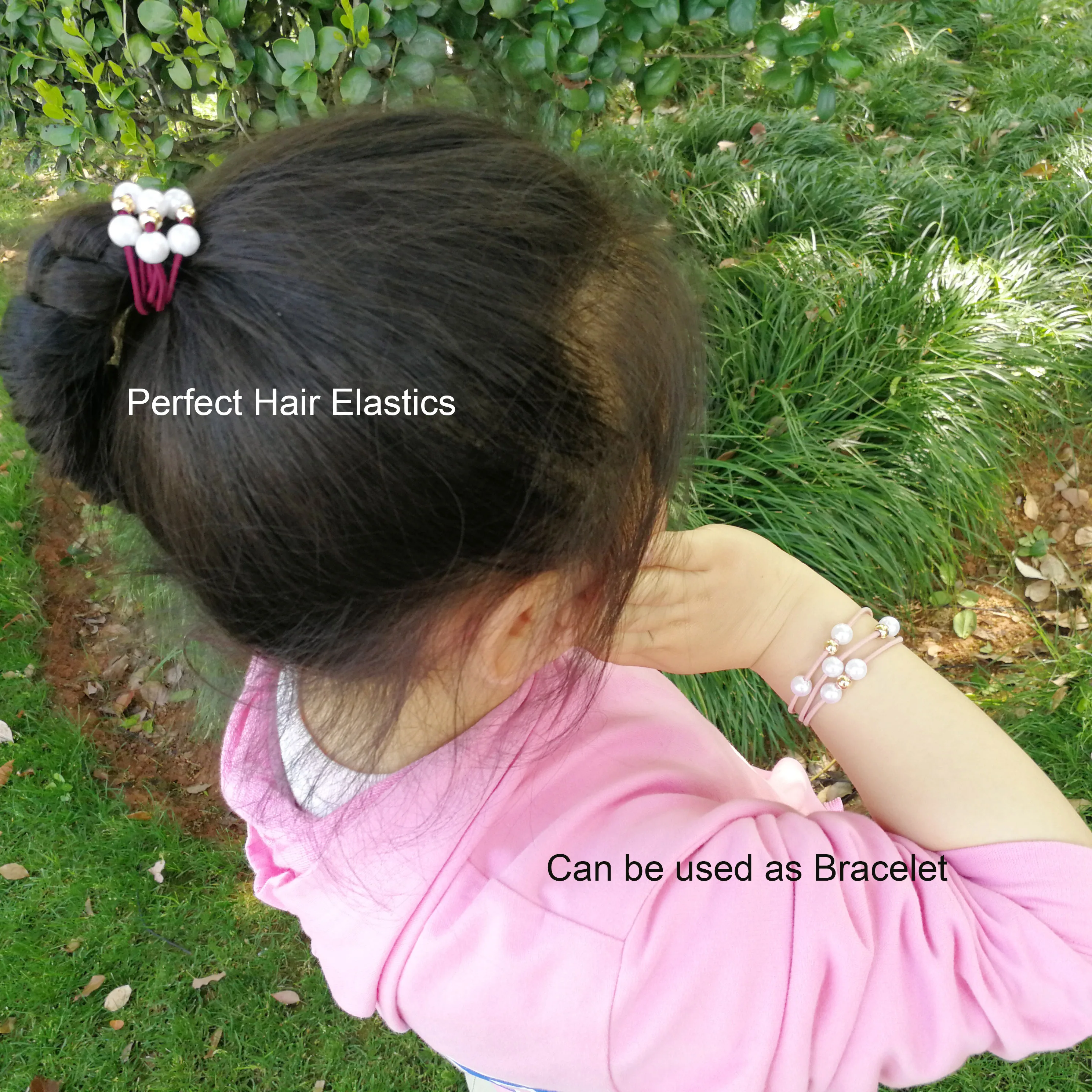 10 stücke Grundlegende Knoten Perlen Elastische Haar Bands Für Frauen Mädchen Solide Pferdeschwanz Halter Gummi Scrunchies Haar Zubehör Großhandel – Detail 4