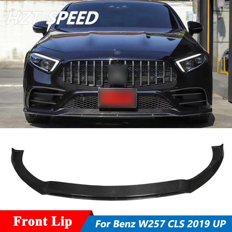 MC Style Carbon Fiber Front Bumper Lip For Benz W257 CLS Class CLS300 CLS350 CLS53 Tuning 2019 Up