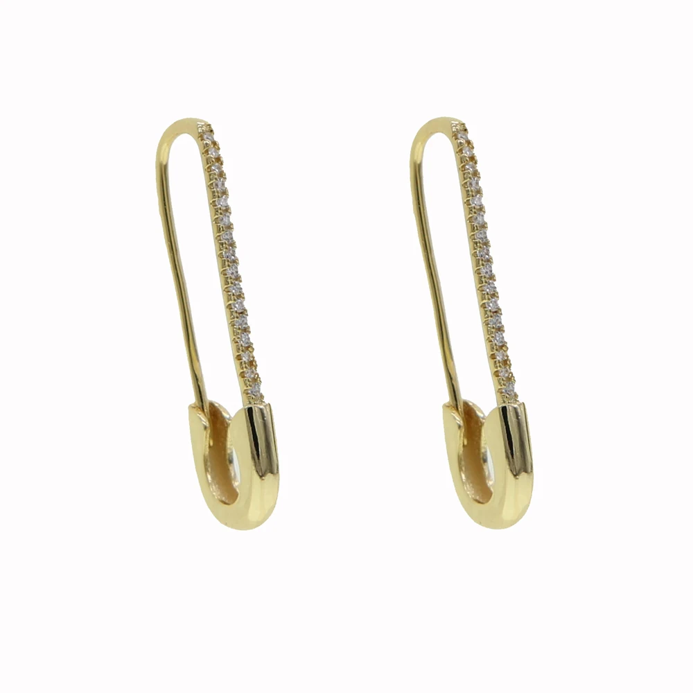 Orecchini A Cerchio A Spilla Da Balia Punk In Acciaio Inox Placcato Oro 14K - Minimalisti, 33 Mm, Ipoallergenici, In Sacchetto Di Velluto - 2