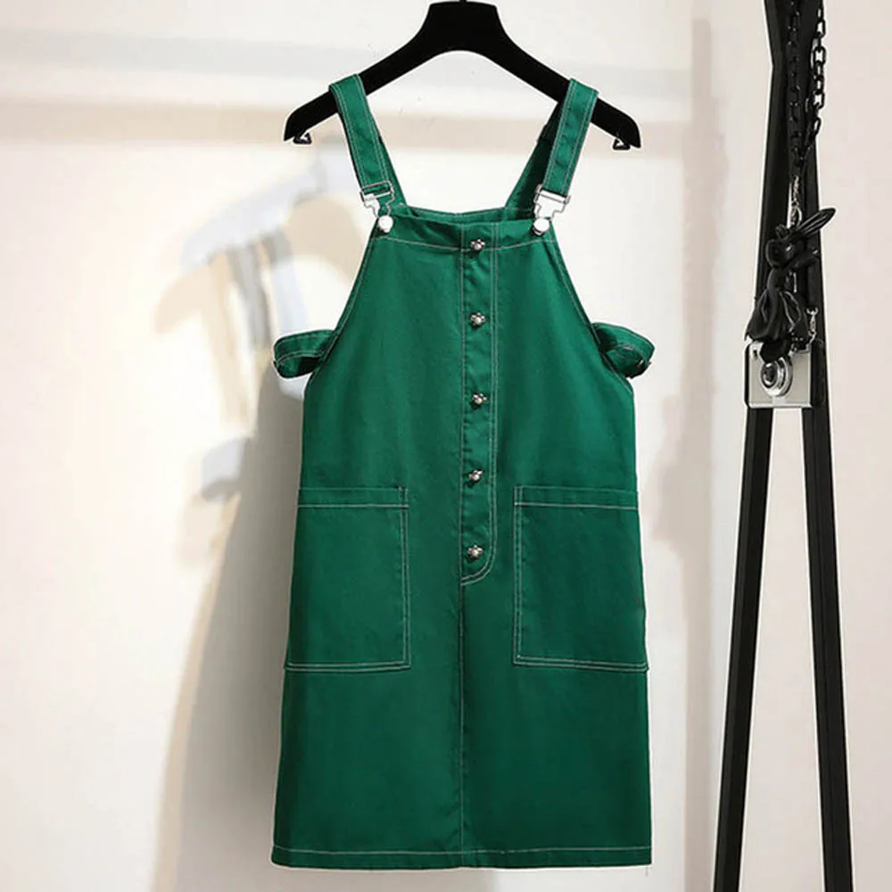 150Kg Plus Size Women\'s Spring Summer Temperament Girlfriend Dress 5XL 6XL 7XL 8XL 9XL Loose Cotton Strap Dress Black Green