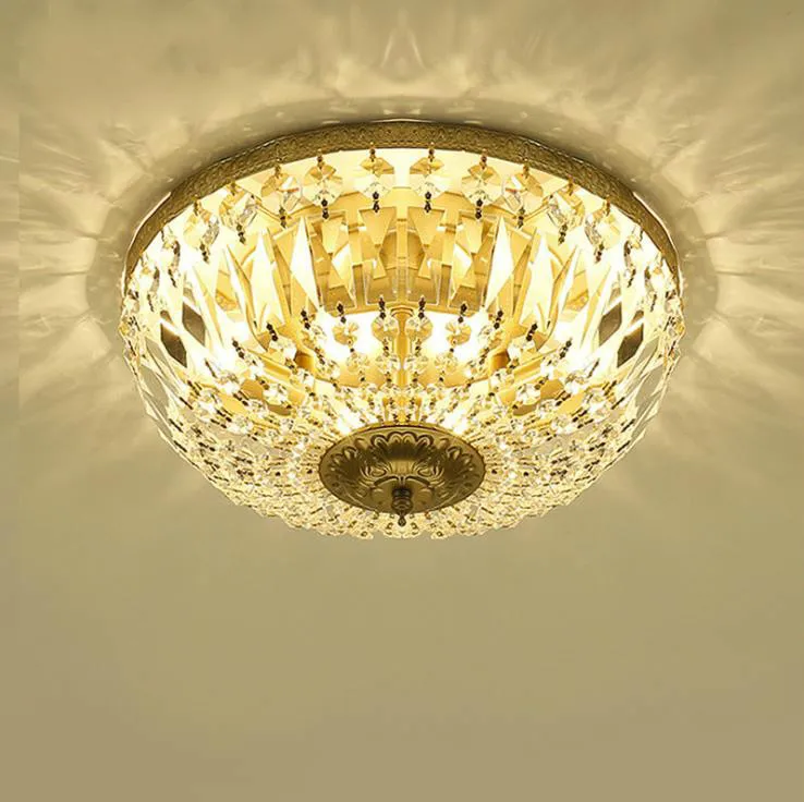 

Nordic art American country bedroom ceiling lamp cloakroom round retro corridor porch crystal ceiling lamp