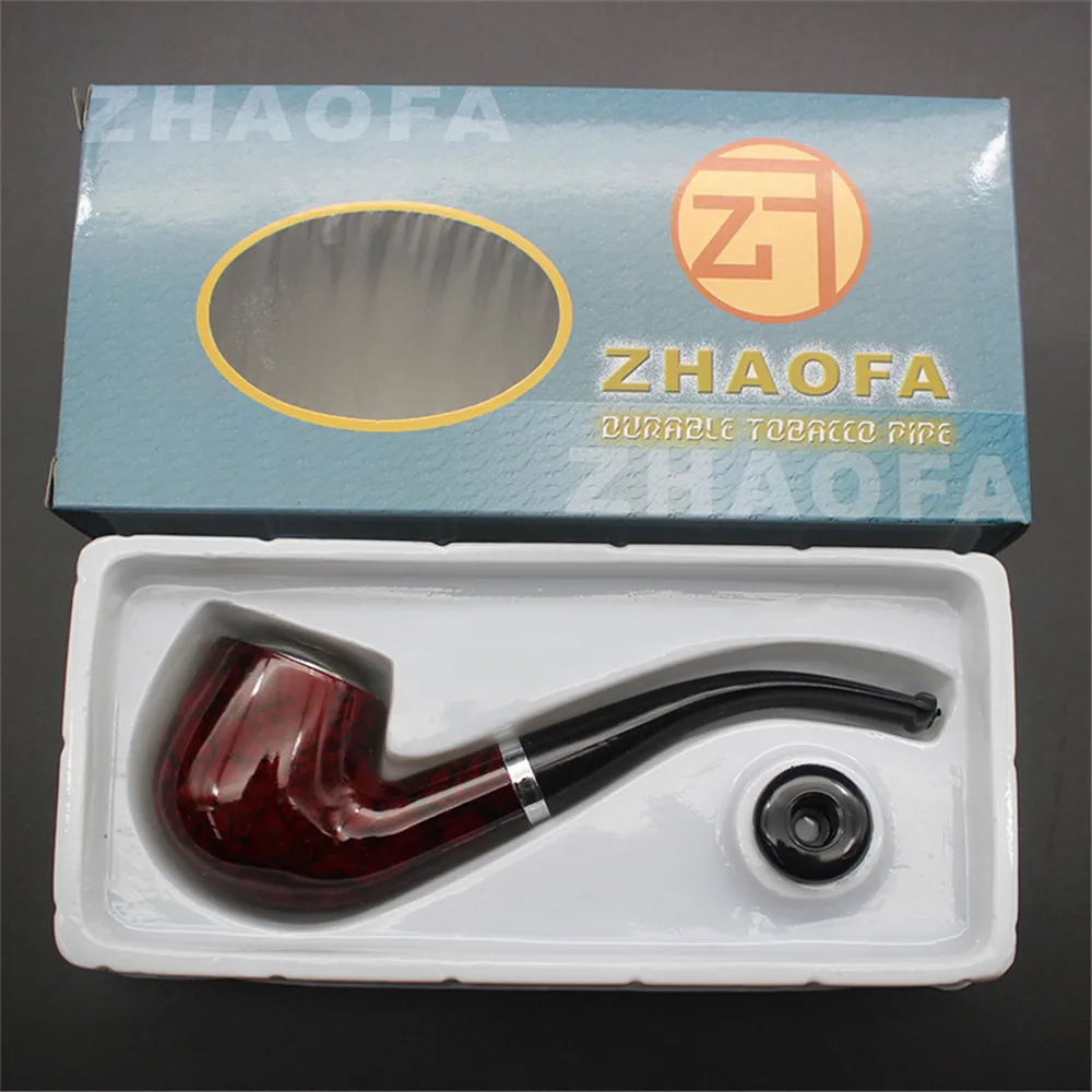 Pipa doblada de resina con filtro para cigarrillos, molinillo de tabaco con mango largo, accesorios para fumar, Gadget para regalo para hombre