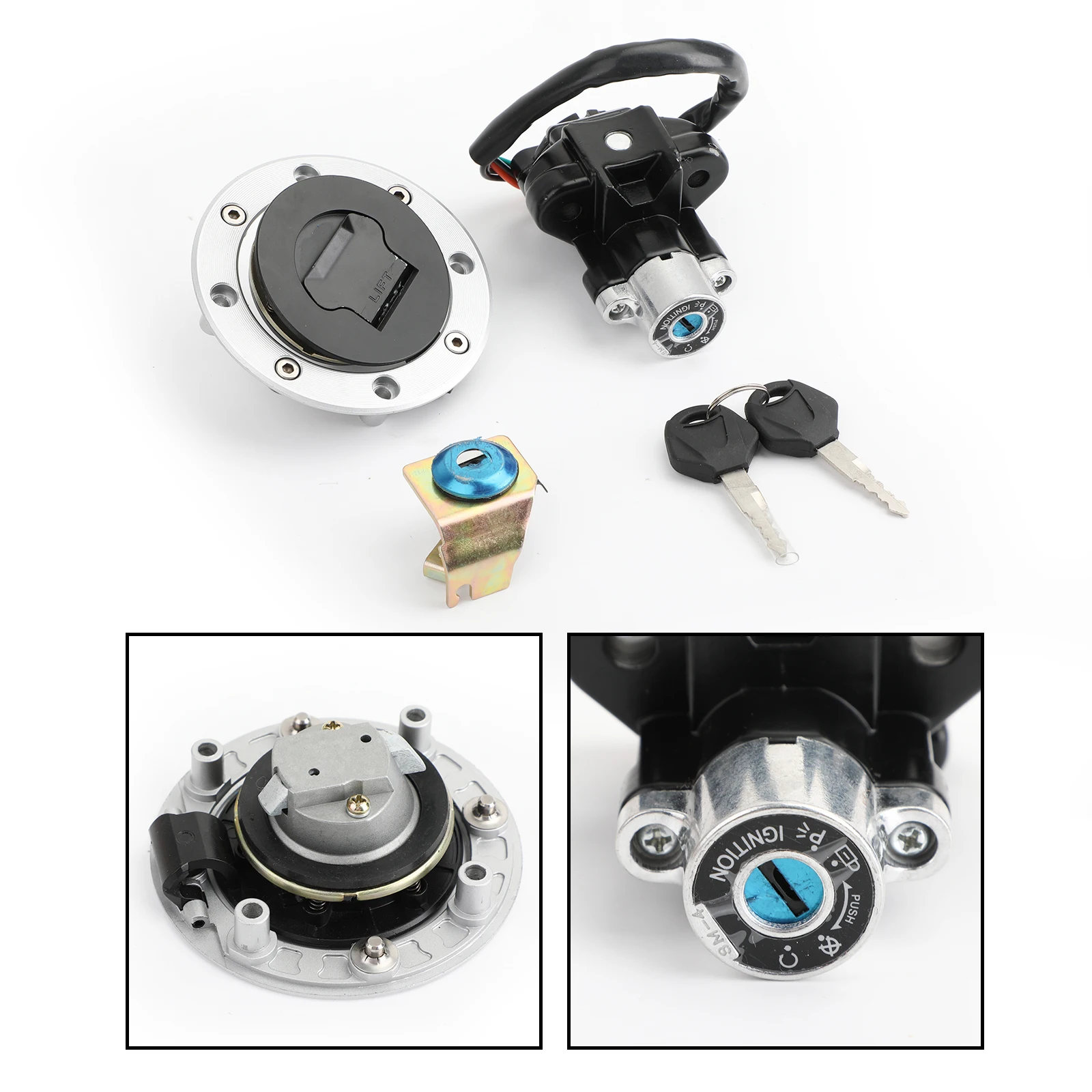 Artudatech For Suzuki V-Strom DL650 DL1000 2004-2011 Ignition Switch Fuel Gas Cap Seat Lock Key Vstrom DL 650 1000 37000-06860