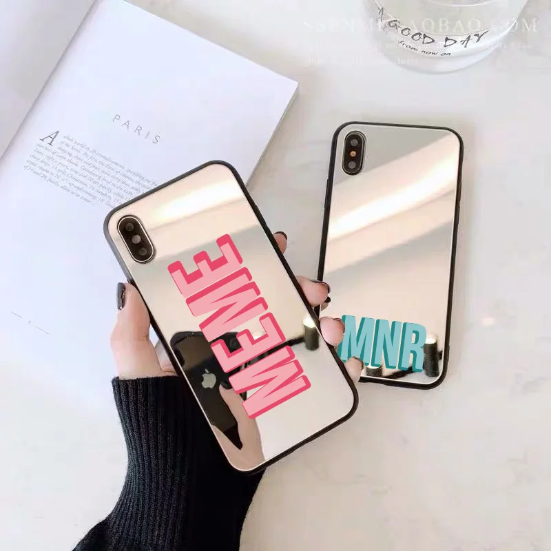 

Custom Initial Letters Mirror Case for iphone 13 pro 12 Pro Max SE 2020 Case Soft Cover for iphone 11 Case 8 Plus XS XR 6 7 Plus