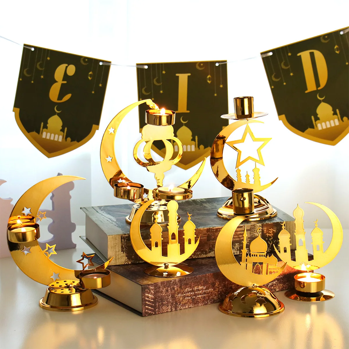 

EID Moon Star Candlestick Ramadan Decoration For Home Eid Mubarak Islamic Muslim Party Supplies Eid Al Adha Ramadan Kareem