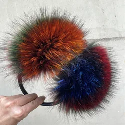 Rainbow Color Fox Fur Earmuffs Warm Protection Earmuffs Genuine Leather Bracket Fur Earmuffs Ear Covers Winter Earmuffs