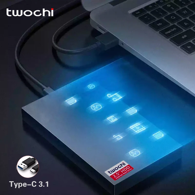 

2TB 1TB TWOCHI''Super External Hard Drive Disk Type-C 3.1 500GB 320GB HDD PC, Mac,Tablet, Xbox, PS4, PS5, TV HD USB Flash Drive