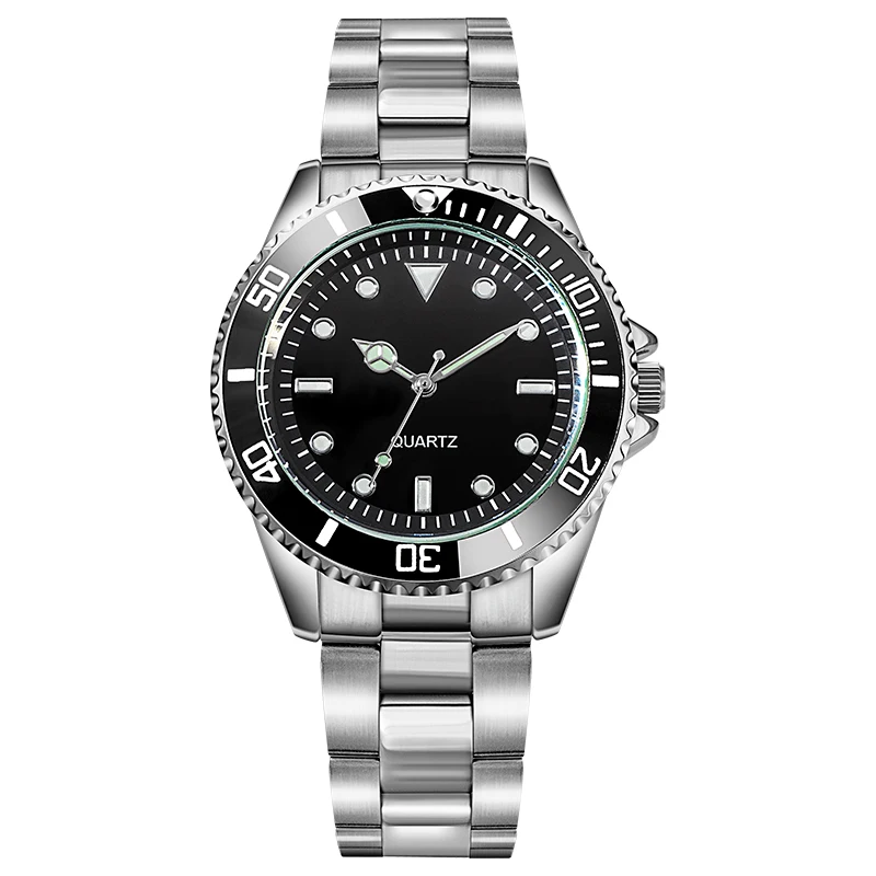 Diver Style Watch 39mm Unidrectional Rotatable Bezel Japan Movement Steel Strap