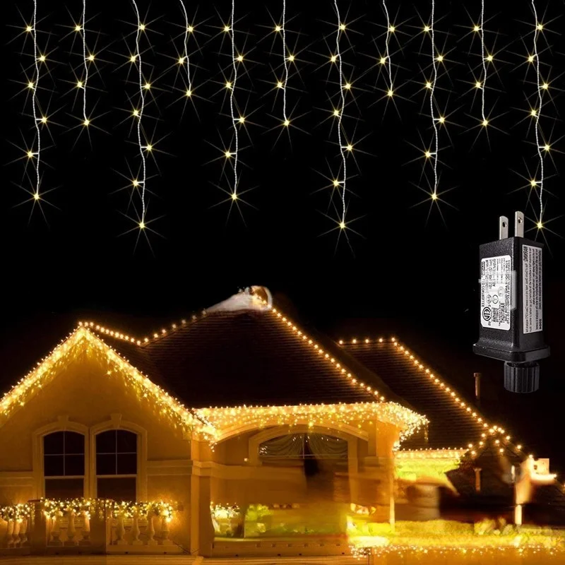 

Outdoor LED Icicle Lights Bedroom Room Curtain Lights Low Voltage Transformer String Lights Christmas Decoration Colored Lights