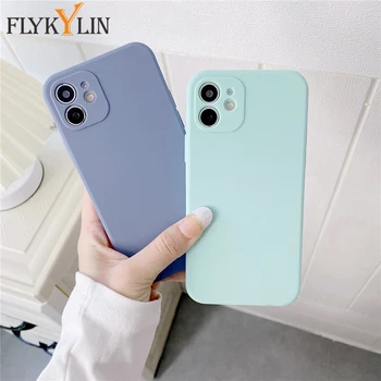 FLYKYLIN orijinal sıvı silikon telefon kılıfı için Huawei P30 P40 Lite P20 Mate 20 Lite 9 10 30 Pro lüks yumuşak koruyucu kapak