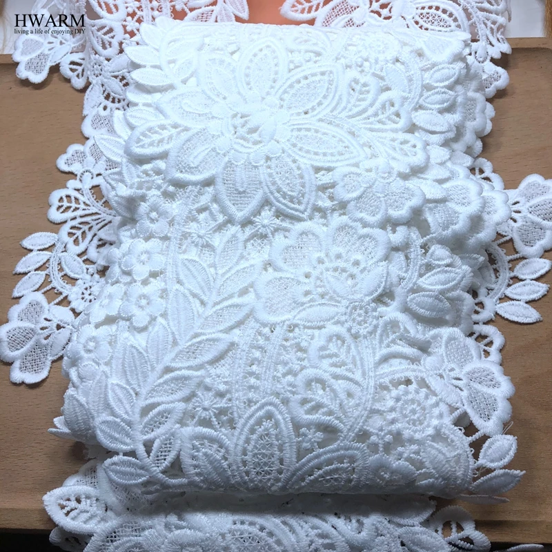 5yard 14cm Lace fabric ribbon trim wedding skirt clothes accessories Pillow curtains bar code milk geometric lattice embroidery