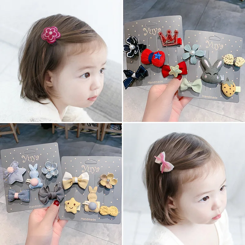 

5Pcs/Set Cute Cartoon Princess Hairpin Kids Girls Hair Clips Bows Barrette Accessories for Children Hairclip Headdress Hairgrips