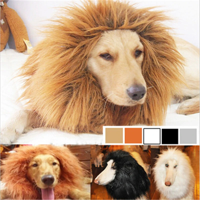 Lion Funny Wild Dog Golden Retriever Costume Hat Hilarious Pet Cosplay Clothes Collar Animal Headwear Accessories Photo Props