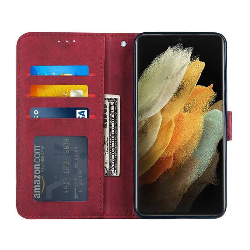 高級財布フリップ電話ケースサムスンギャラクシー S21 S20 22 プラスウルトラ S 21 FE S20FE 注 20 ウルトラケース革保護カバー