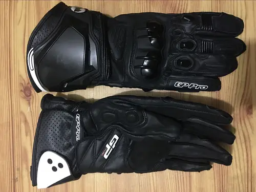 Imagen 2 del producto Nuevos guantes largos Alpine de cuero genuino GP para motocicleta, guantes de cuero de vaca originales para conducción de carreras PRO