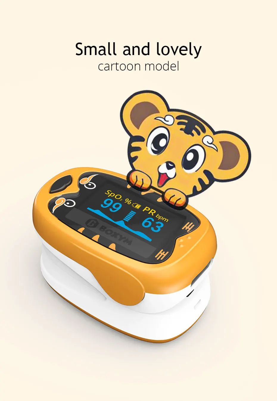 Children Finger Pulse Oximeter Pediatric Blood Oxygen Saturation Heart Rate Meter  Rechargeable Baby Kids Pulsioximetro
