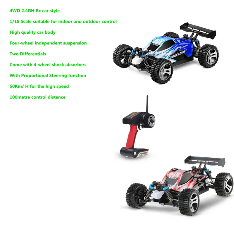 

2.4G 1/18 Scale 4WD 50km/H High Speed Electric RTR Off-Road Buggy RC Car RC distance 100m Drift RC Cars Toy