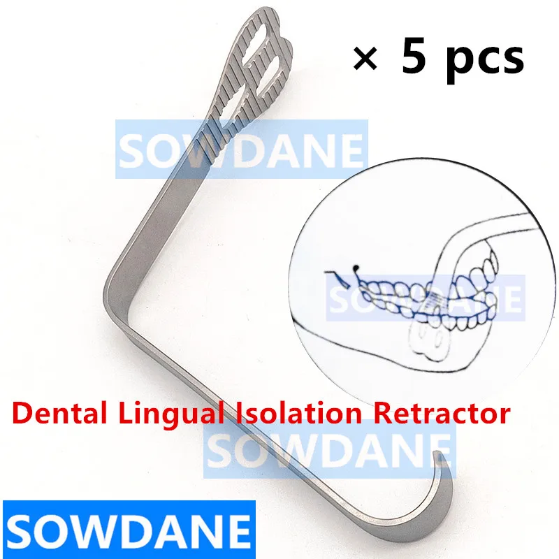 5 pieces Dental Lingual Isolation Retractor Mouth Retractor Dental Retractors Mouth Gag Oral Mouth Opener Stainless Steel