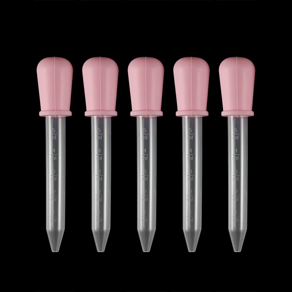 2/5pcs 5ml Clear Silicone Dropper Graduated Pipette Liquid Food Dropper for Epoxy Resin Candy Molds Jewelry Making Tools