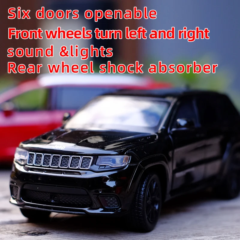 1:32 Jeep Grand Cherokee Metal Alloy Diecast Car Model Miniature Model With Sound Light Model Gift Toys For Children's Vehicle