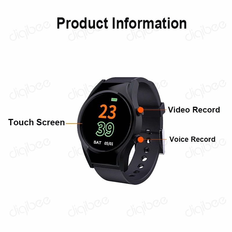 Reloj inteligente con pantalla táctil redonda OLED, dispositivo con cámara espion espia, Mini cámara, grabadora de Audio y vídeo por voz, HD 1080P, rastreador de Fitness