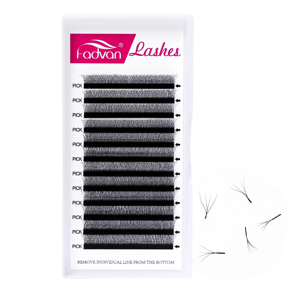 Fadvan 4D W Shaped Lashes Wholesale 10pcs Faux Mink Premade Volume Fans W Style Eyelash Comfortable Soft Natural Volume Lash