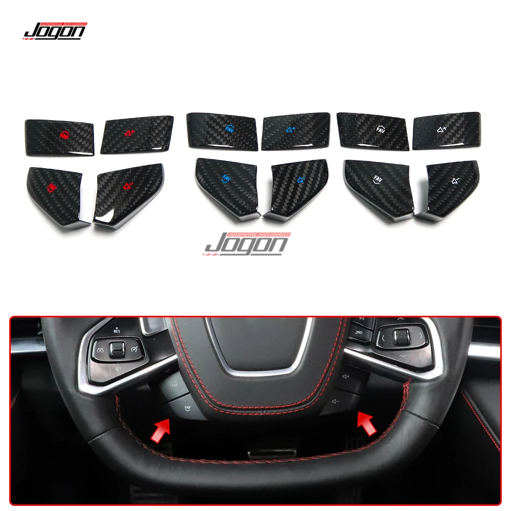 

Jogon Steering Wheel Volume Control Button Cover for Chevrolet Corvett C8 Stingray Convertible Z06 Coupe 2020 2021 Volume Switch