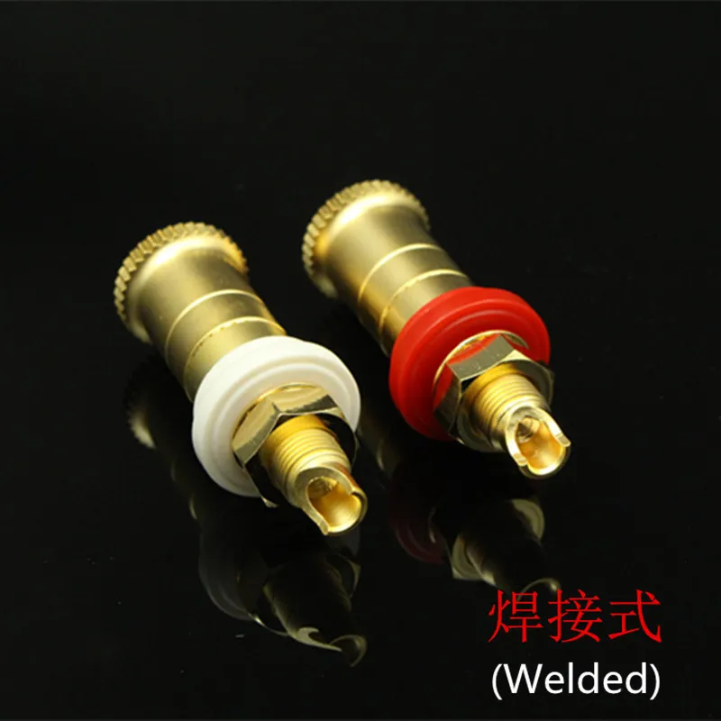 hifi copper gold-plated/silver plated/purple copper wiring terminals hifi wiring long/short column speaker banana plug socket
