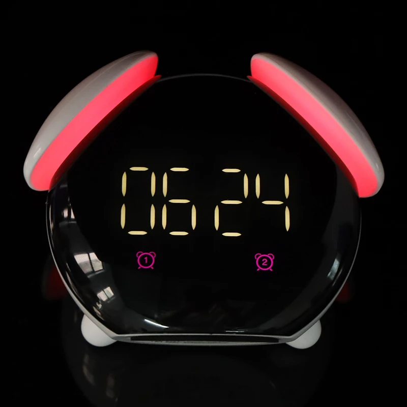 

Colourful Night Light Chargeable Led Clock Light 2000mAh Night Lamp Children Bedroom Beside Lamp Alarm Nightlight