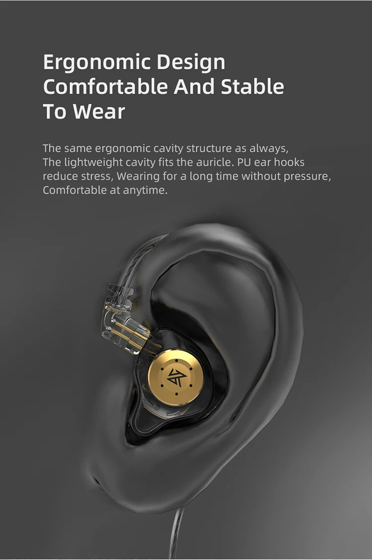 KZ EDX PRO In-Ear-Kopfhörer, dynamische Kopfhörer, HiFi-Musik, Sport-Ohrhörer, Sport-Headset mit Geräuschunterdrückung, KZ EDX PRO DQ6 ZS10PRO MT1 – Detail 7