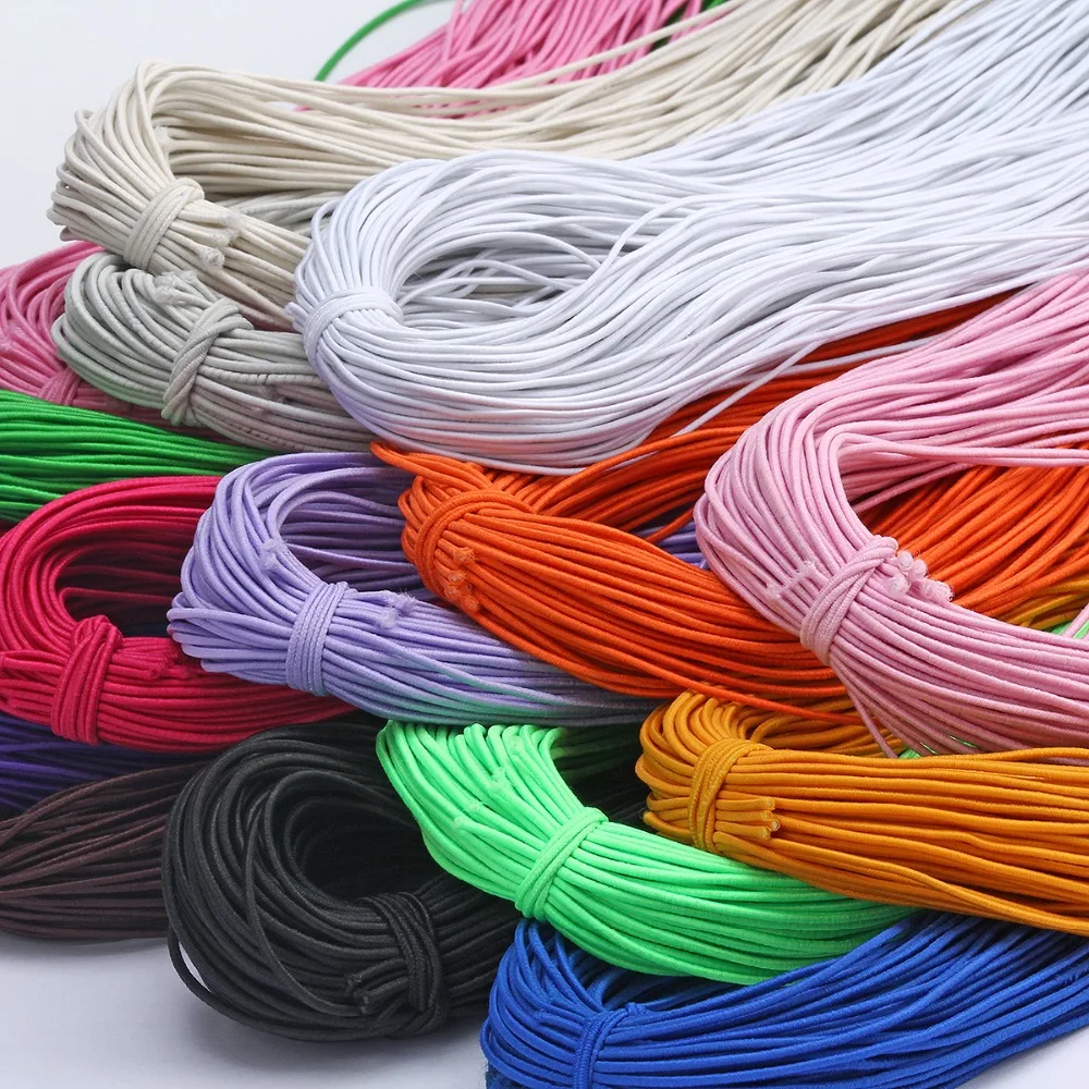 High-Elastic 1mm Colorful Round Elastic Bands Round Elastic Rope Rubber Band Elastic Line DIY Sewing Accessories 8M/Lot