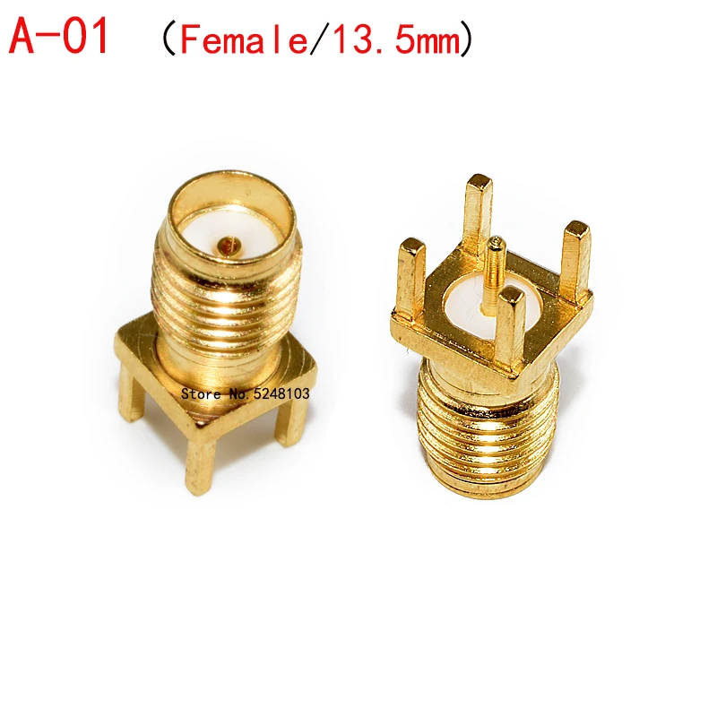5Pcs Sma Vrouwelijke Jack Adapter Soldeer Edge Pcb Rechte Mount Rf Koper Connector Plug Socket