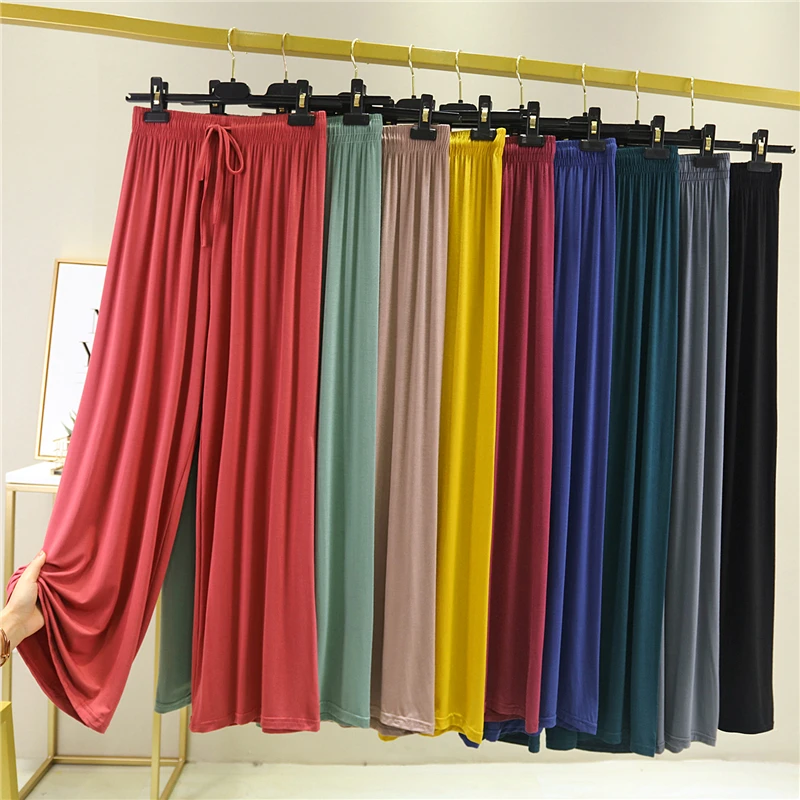 Pantaloni a gamba larga donna 2023 estate nuovi pantaloni larghi Casual Modal solidi pantaloni larghi pantaloni Harem da donna a vita alta