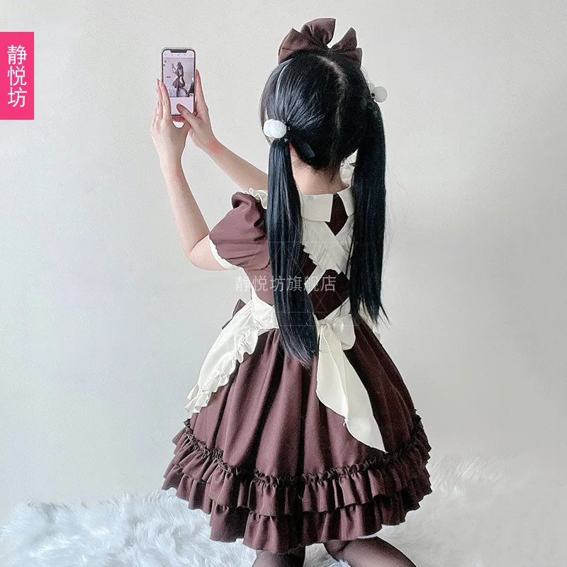 Japanse Cafe Maid Kostuum Vrouwen Lolita Jurk Lolita Lolita Lolita Dress Maid Leuke Zachte Meisje Lolita Jurk