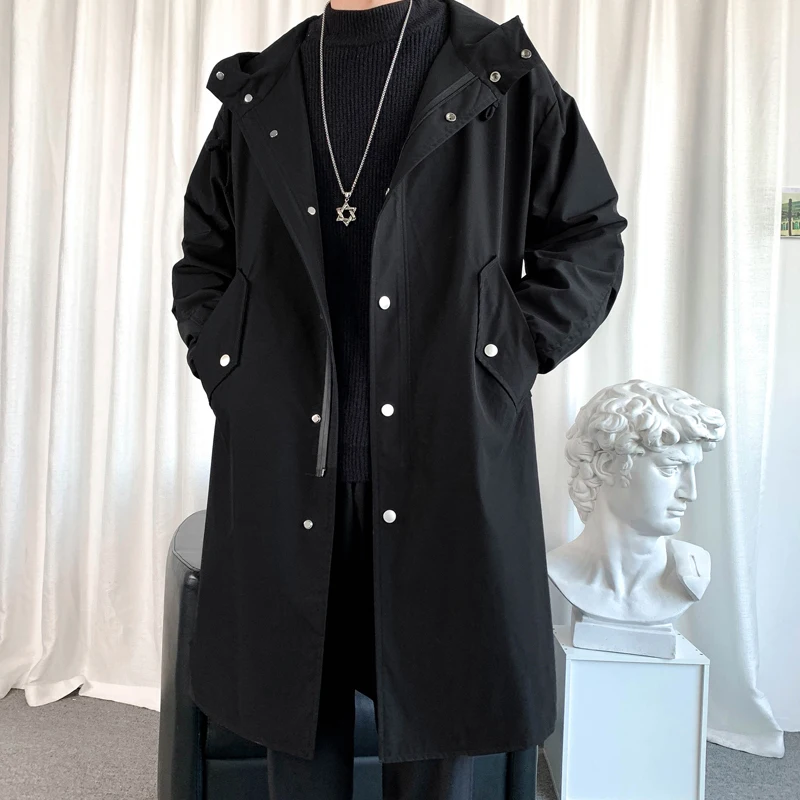 2022 autumn Long style coat men\'s High quality casual trench coat , casual hoooded jackets men,Men\'s Clothing Windbreakers FY51