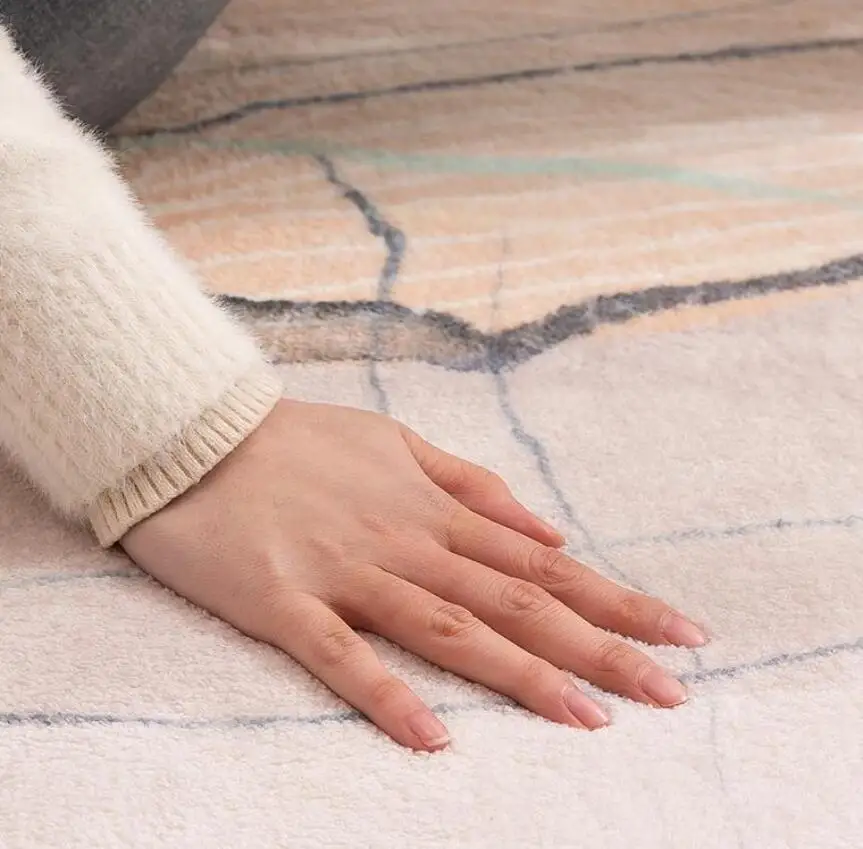 

Geometric Plush Rug Bedside Long Carpet for Living Room Children Bed Room Carpets Non-slip Floor Mat Bedroom Soft Mat Home Decor