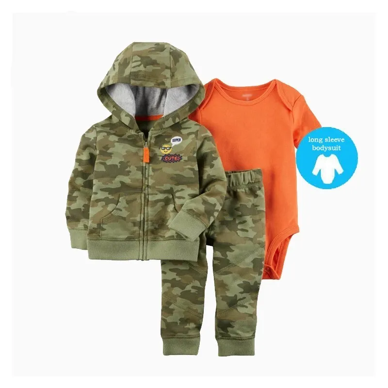 Toddler Boy 3 Pcs Clothing Set (animal Hooded Coat+long Sleeve Bodysuit+long Pants) 6 To 24 Months Baby