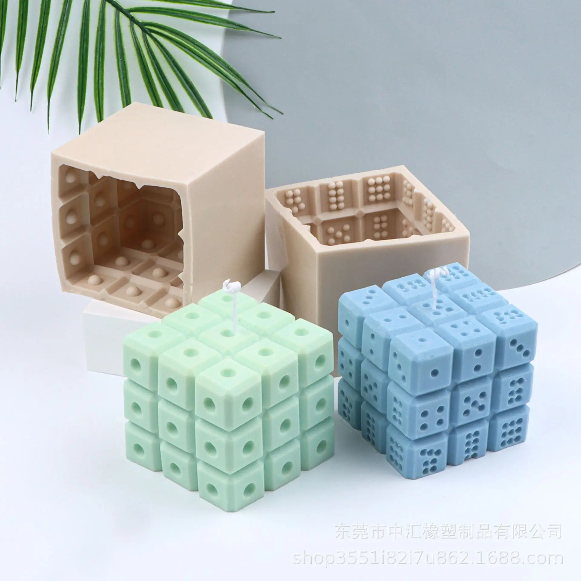 Lucky Dice Rubik's Cube Silicone Candle Mold for DIY Epoxy Resin Aromatherapy Candle Plaster Ornaments Handicrafts Mould Tools