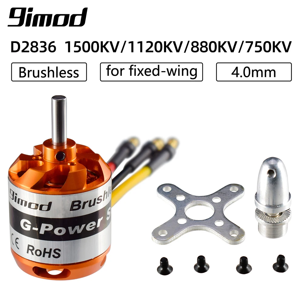 

RC motor 9imod D2836 1500KV/1120KV/880KV/750KV Brushless Motor 2-4S For Multicopters RC Fixed-wing Aircraft