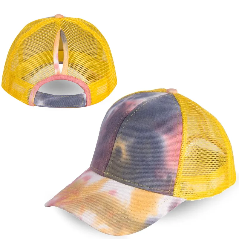 

Adult autumn breathable tie dye baseabll cap Men and women casual adjustable baseball cap Snapbacks Golf ponytail gorros