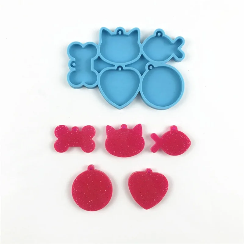 

Dog Tag Silicone Mold Epoxy Resin DIY Dog Tag Keychain Pendant Decoration Cat Brand Dog Tag Schoolbag Keychain Silicone Mold