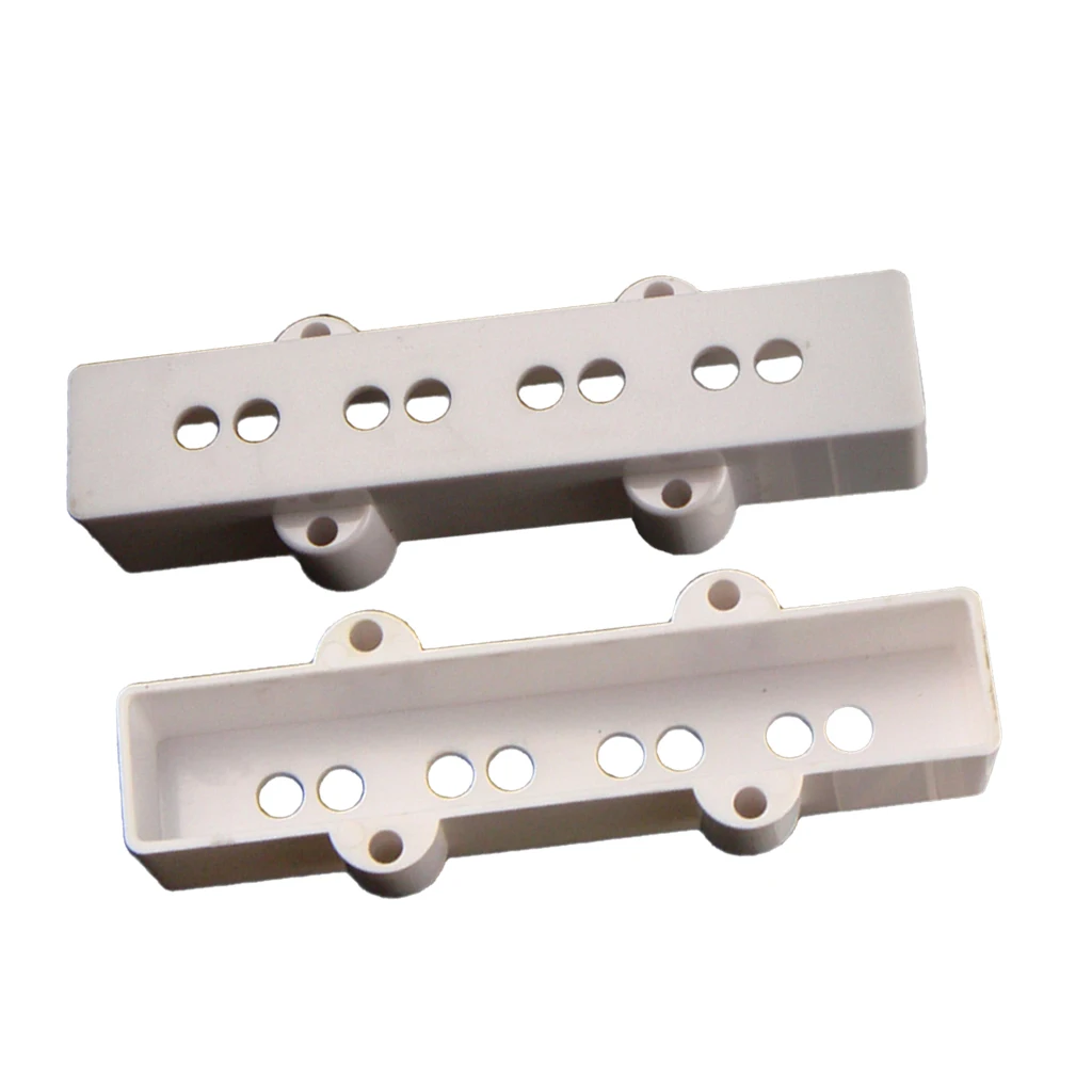Pack Of 2 White Jazz Bass Pickup Covers Neck&Bridge For JB Bass Guitar Musical Instrument Parts