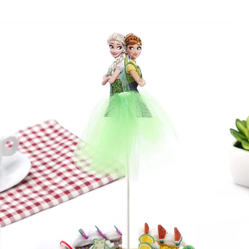 Disney Cake Topper Decoration Happy Birthday Party Snow white Cake Decor Frozen Elsa Birthay Supplies Ariel Sofia Princess Cake