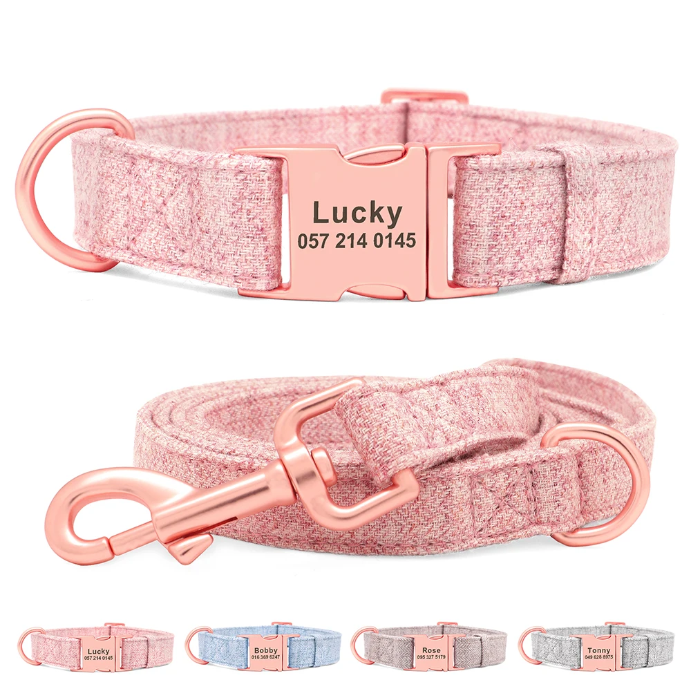 Personalized Dog Collar Custom Nylon Dog Collar Engraved Name ID Adjustable For Small Medium Large Dog Chihuahua Pitbull