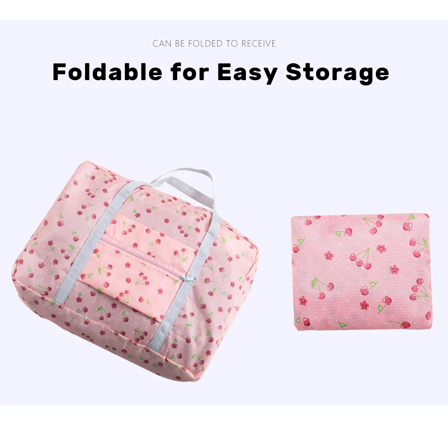 Bolsa de lona plegable de nailon para mujer, organizador de viaje, bolsas de mano para fin de semana, maletas portátiles, bolsa grande de