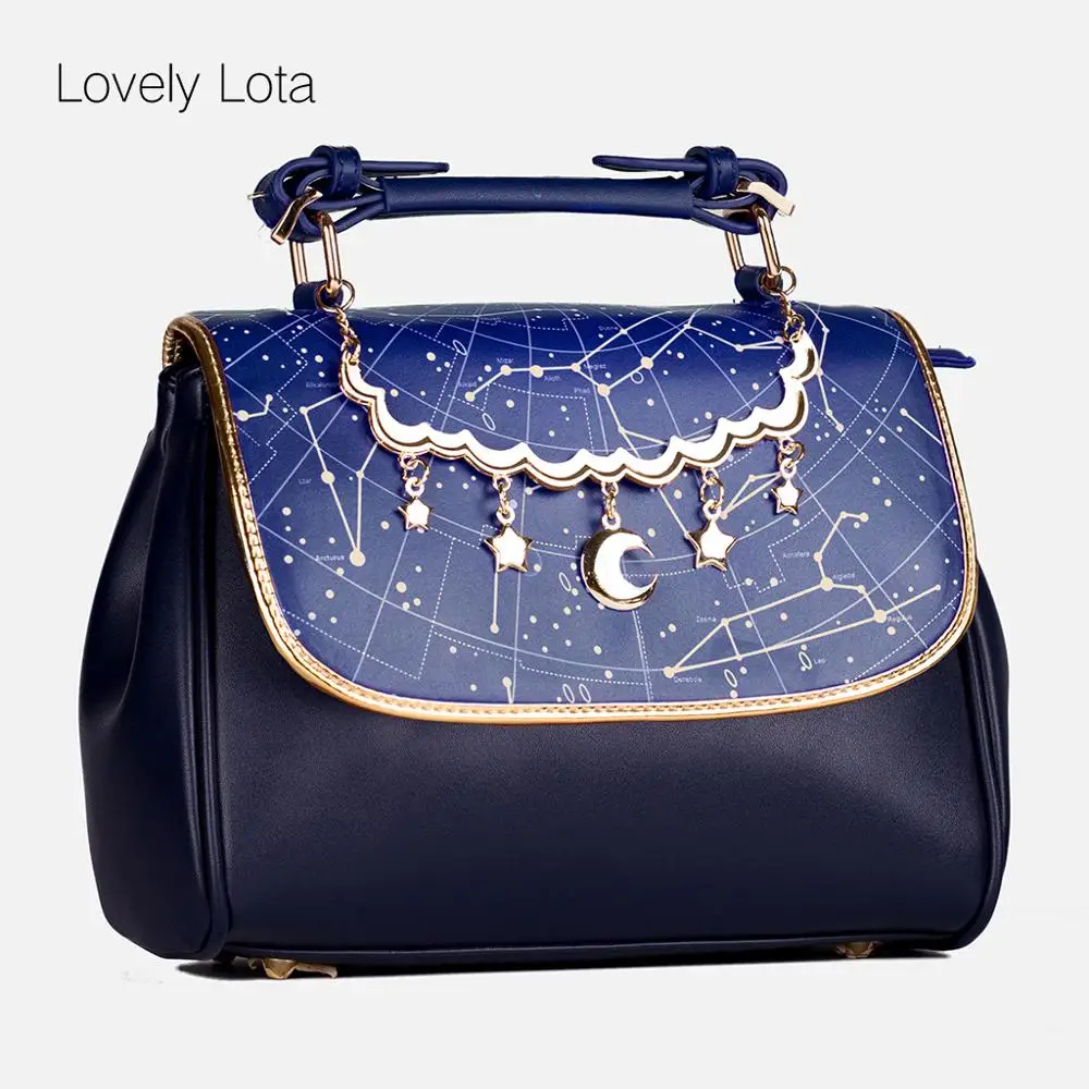 Japanese student sweet lolita backpack vintage falbala cute bowknot love kawaii girl Constellation bag temperament girl