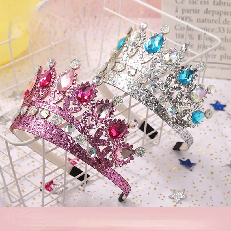 12pcs Women Silver Pink Headband  Queen Crown Princess for Girls Party Favors Photo  Props Decoration Supplies Birthday Wedding