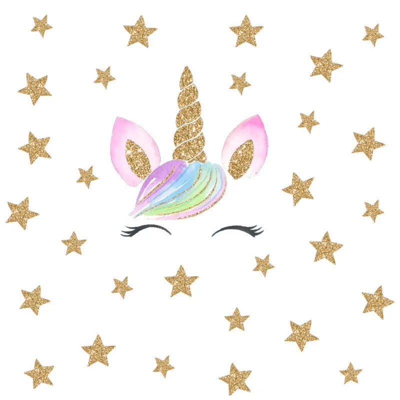 Cartoon unicorn wall sticker living room bedroom background home decor wall stickers for kids rooms decoracion hogar moderno