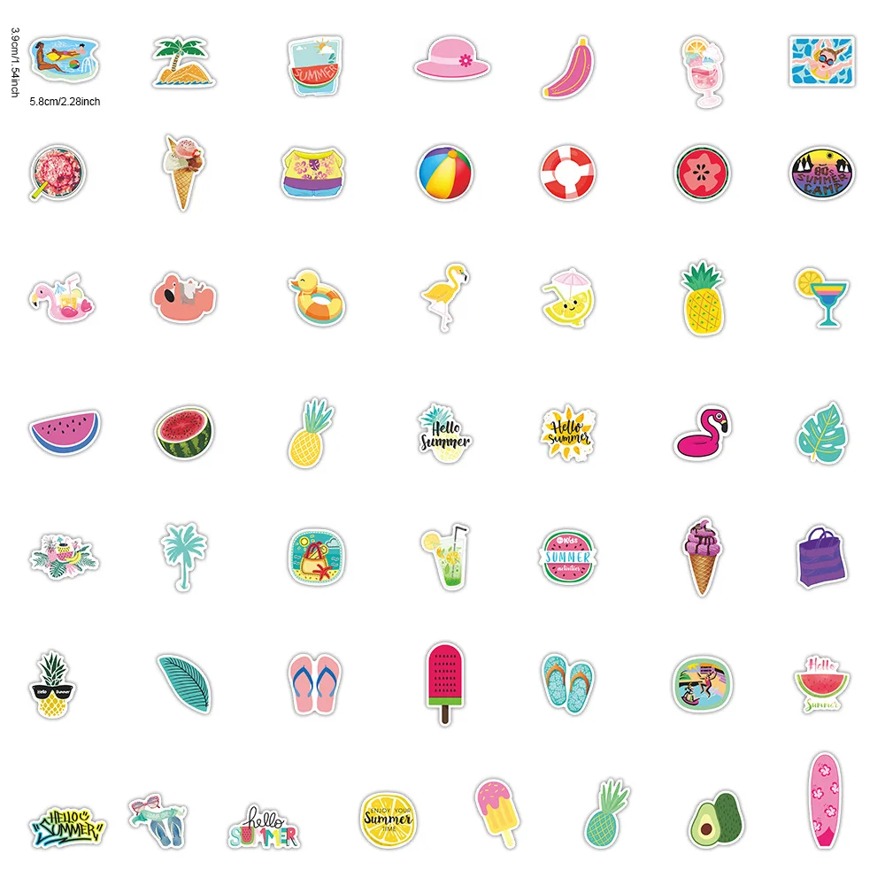 10/30/50Pcs Summer Vacation Style Stickers For Suitcase Skateboard Laptop Luggage Fridge Phone Car Styling DIY Decal Sticker