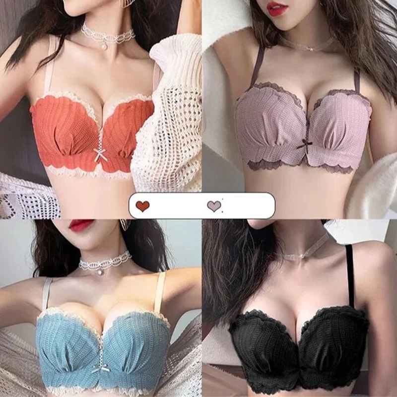 Wire Free Bralette Push Up Bras Women Sexy Lingerie Underwear Gathered Brassiere One-pieces Seamless Bras Soutien Gorge Femme